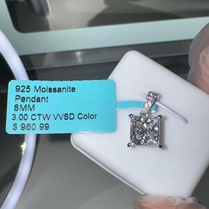 Moissanite Pendant with 925 Silver Setting